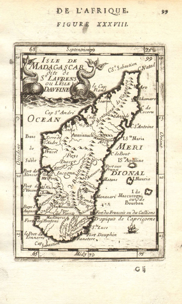 Associate Product MADAGASCAR. Fort Dauphin (Tolanaro). Mauritius Reunion. São Lourenço 1683 map