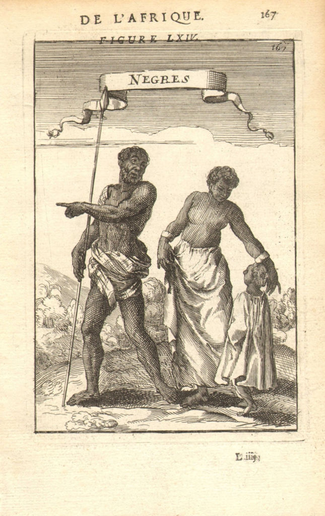 WEST AFRICA. Natives negroes. 'Negres. Tribal. MALLET 1683 old antique print