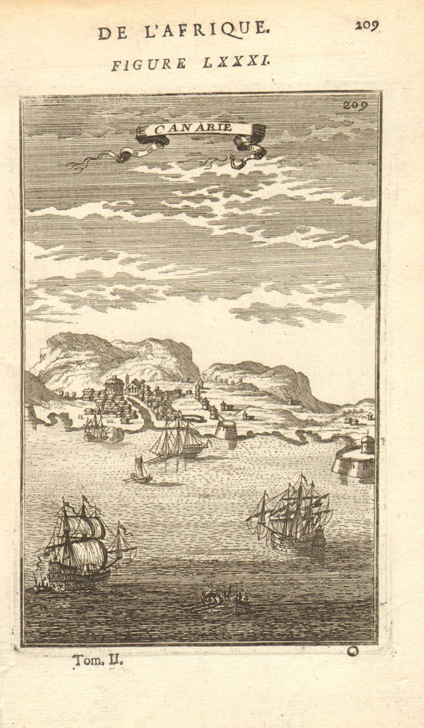 Associate Product CANARY ISLANDS. View of Las Palmas de Gran Canaria. 'Canarie'. MALLET 1683