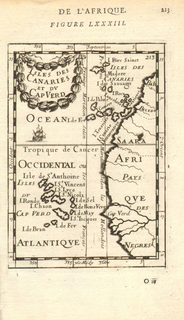MACARONESIA. Canarias Canary Madeira & Cape/Cabo Verde islands. MALLET 1683 map