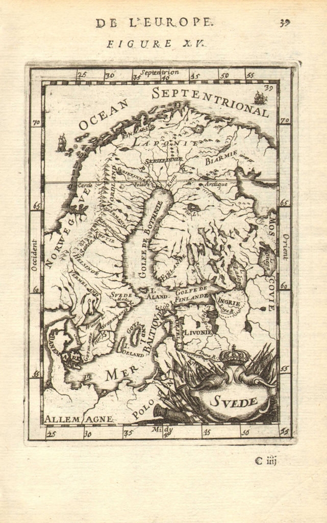 Associate Product SWEDISH EMPIRE. Sweden Finland Livonia Bothnia Baltic. 'Suede'. MALLET 1683 map