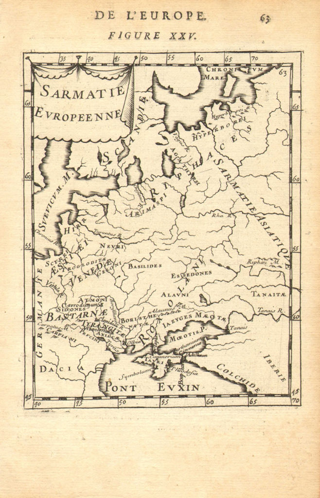 SARMATIA. Tribal names. 'Sarmatie Europeenne'. Russia Ukraine. MALLET 1683 map