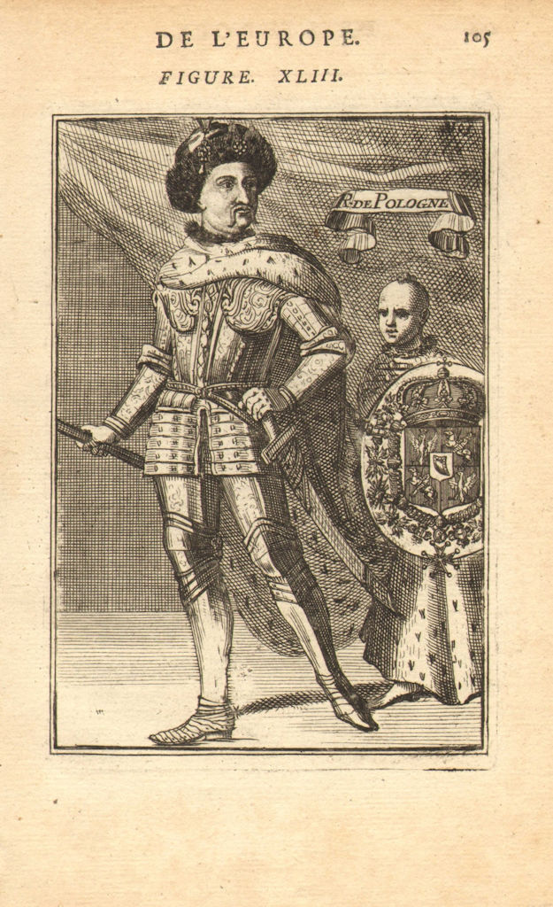 KING JOHN/JAN III SOBIESKI OF POLAND-LITHUANIA. Armour Coat of arms. MALLET 1683