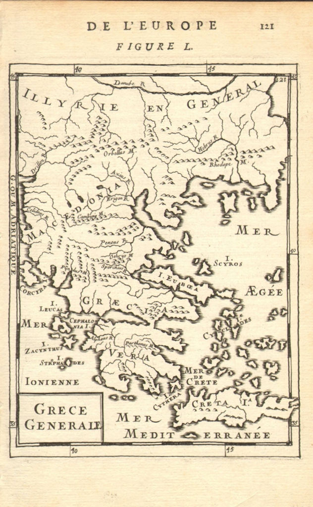 Associate Product GREECE. 'Grece Generale' with rivers/islands. Crete & Cyclades. MALLET 1683 map