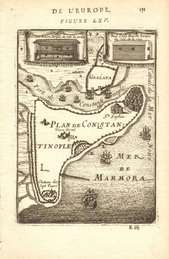 Associate Product CONSTANTINOPLE (ISTANBUL). City plan. Galata Pera Golden Horn. MALLET 1683 map