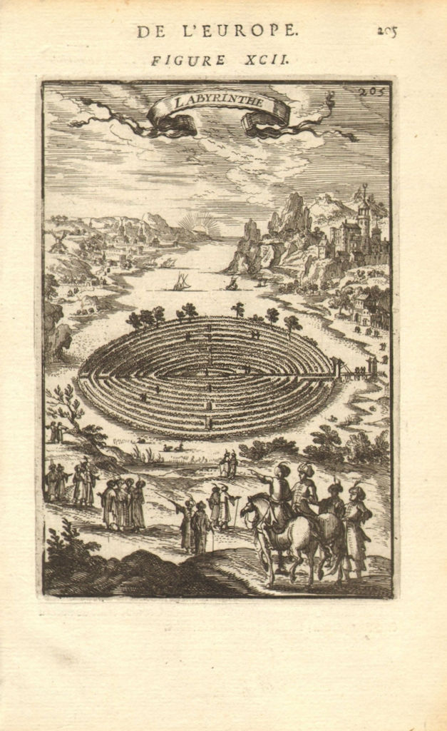 Associate Product CRETE/CANDIA (CRETE). Labyrinth (abode of the Minotaur). Greece. MALLET 1683