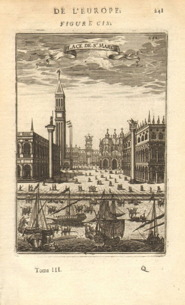 VENICE VENEZIA. Piazza San Marco. St Mark's Square. Basilica. MALLET 1683