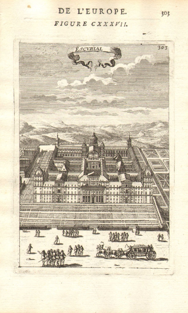 Associate Product SPAIN. Royal Seat of San Lorenzo de El Escorial. Decorative. MALLET 1683 print
