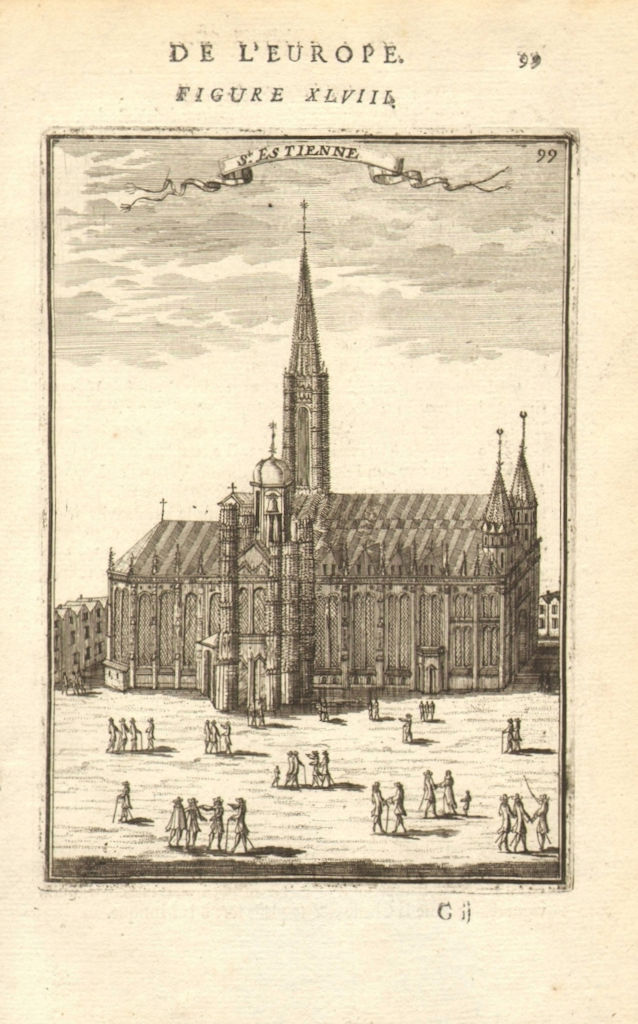 VIENNA. Cathedral of St Stephen (Stephansdom) 'St Estienne'. MALLET 1683 print