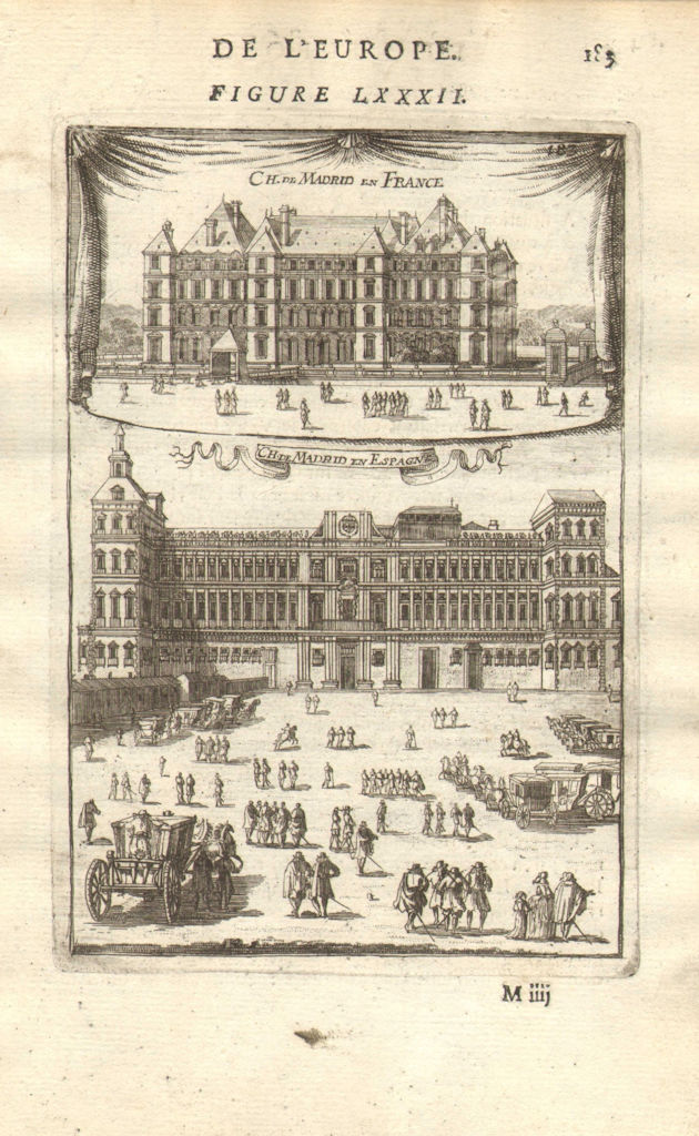 Associate Product CHÂTEAUX DE MADRID. in Neuilly, Paris (demolished c1790) & in Spain. MALLET 1683