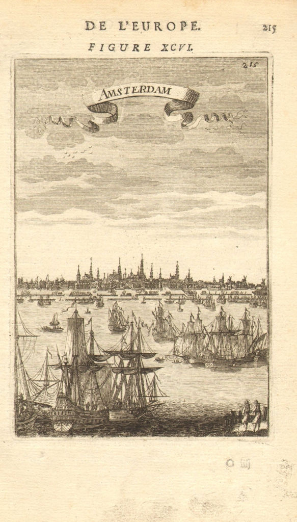 Associate Product AMSTERDAM. Decorative view of the city. Many ships. Netherlands. MALLET 1683
