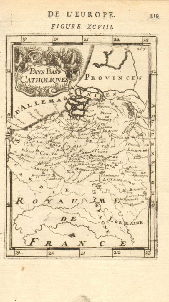 BELGIUM. Spanish/Catholic Netherlands. 'Pays Bas Catholiques. MALLET 1683 map