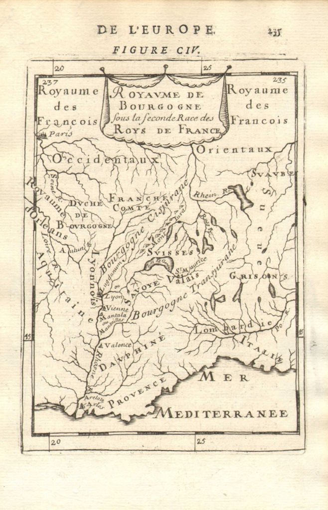 Associate Product 2ND KINGDOM OF BURGUNDY. 'Royaume de Bourgogne'. Lyon Rhone. MALLET 1683 map