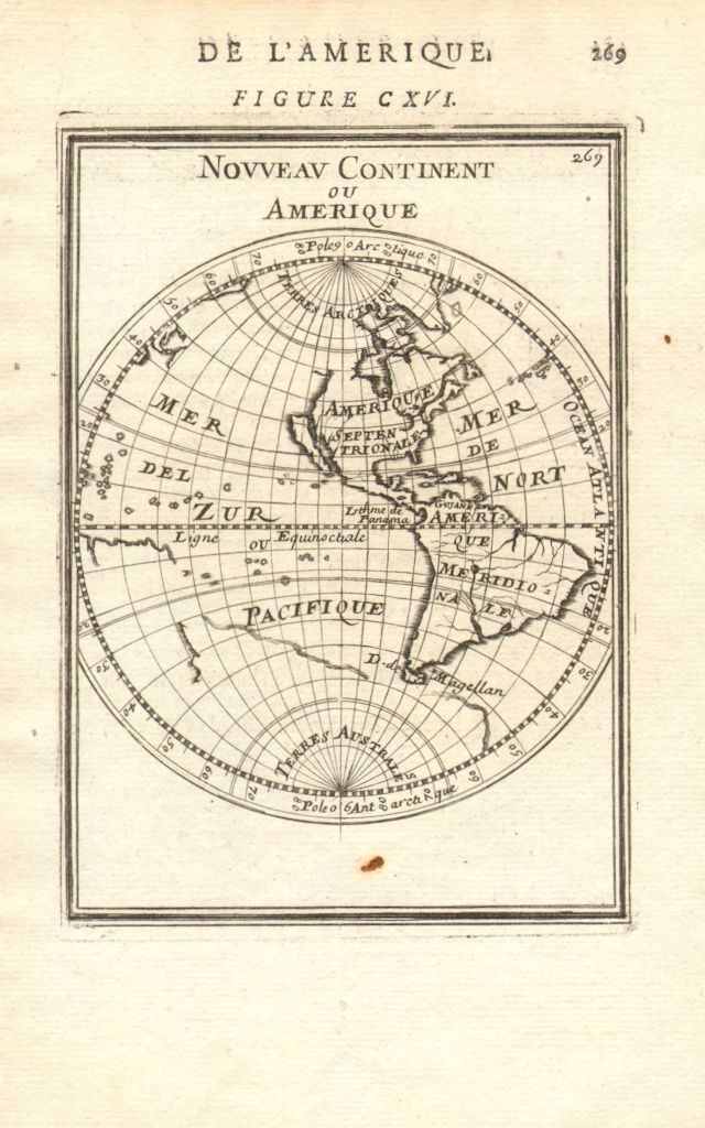 AMERICAS. Shows California as an Island. 'Nouveau Continent'. MALLET 1683 map