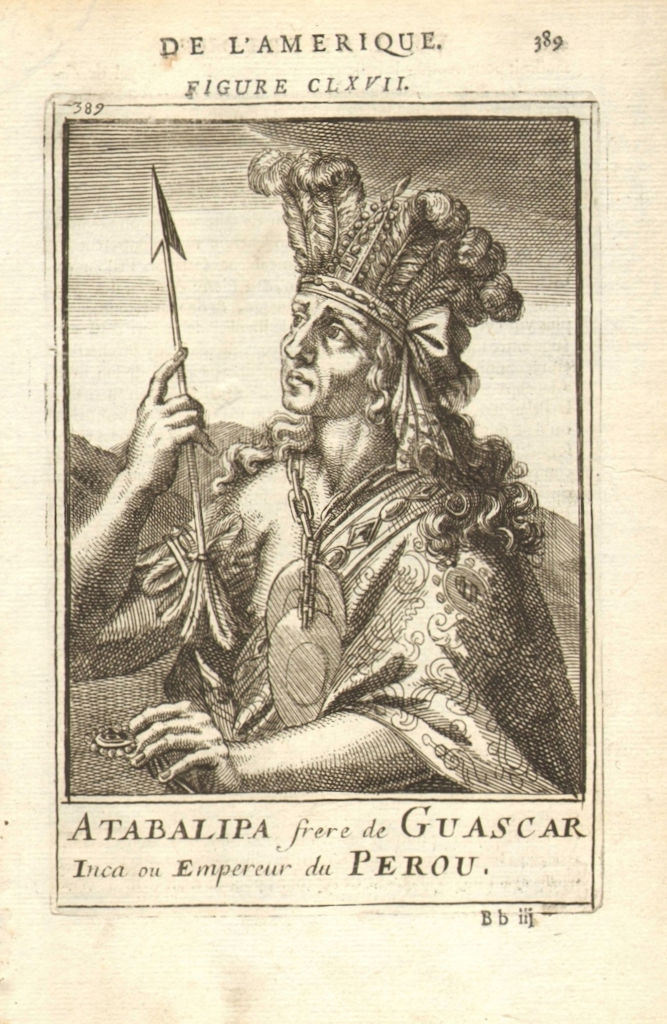 Associate Product ATAHUALPA/ATABALIPA. The last Sapa Inca Emperor. Tawantinsuyu. Peru. MALLET 1683
