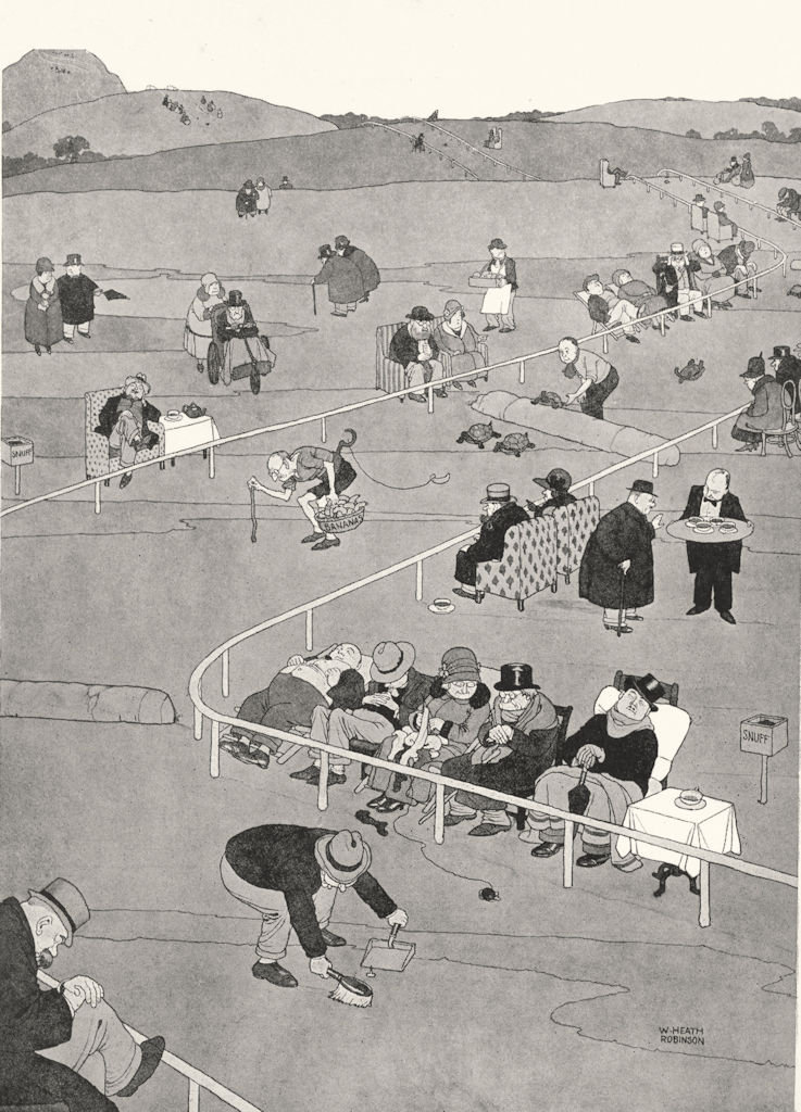 HEATH ROBINSON. Tortoise coursing. A pastime for the peacefully disposed 1935