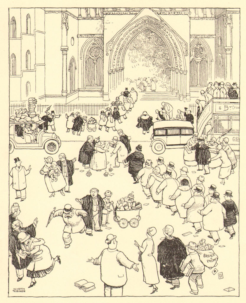 HEATH ROBINSON. Arrival of Judge, Juries, Counsel & Litigants at Law Courts 1935