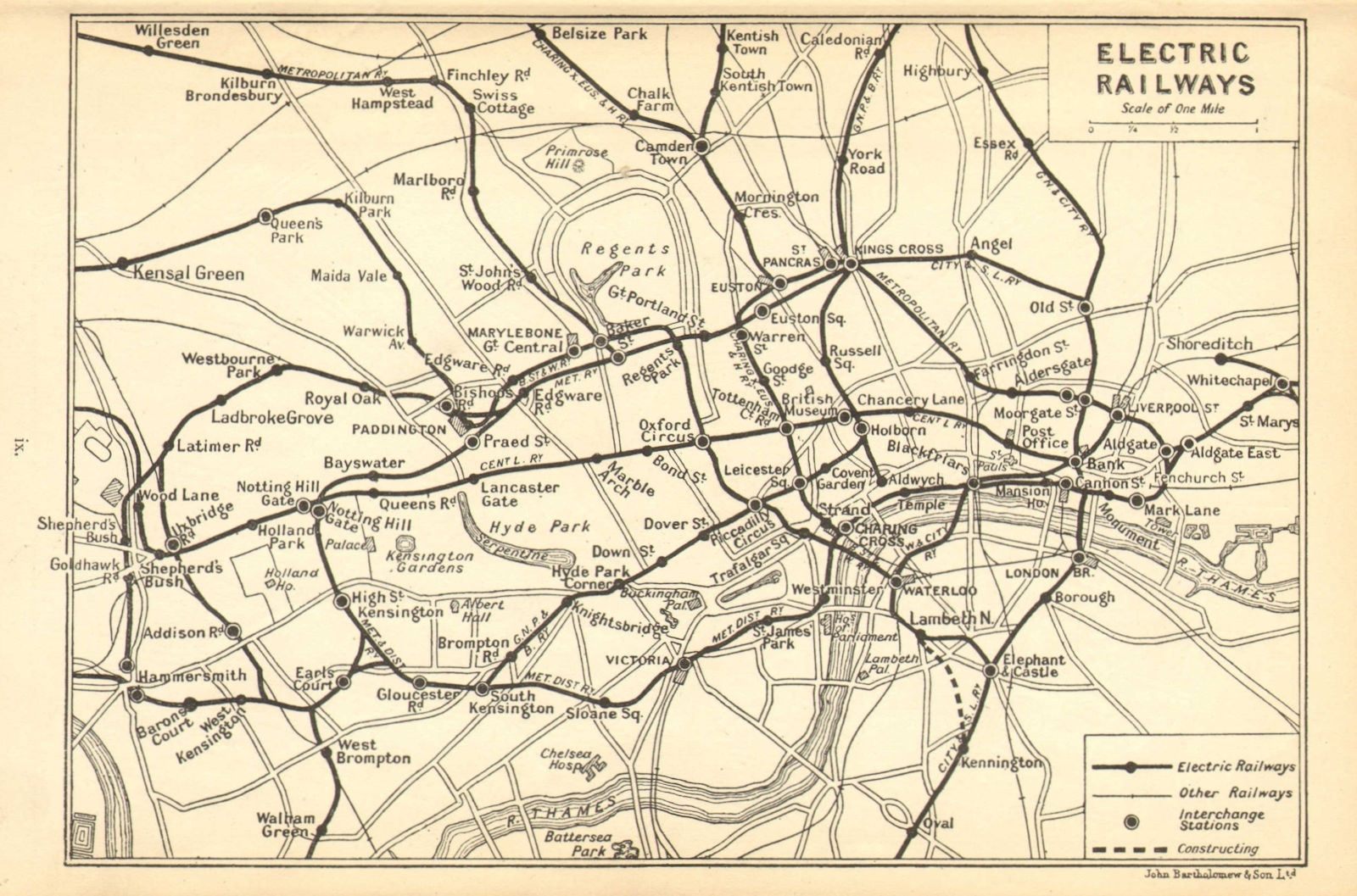 Associate Product LONDON UNDERGROUND. Electric railways. Tube 1925 old vintage map plan chart