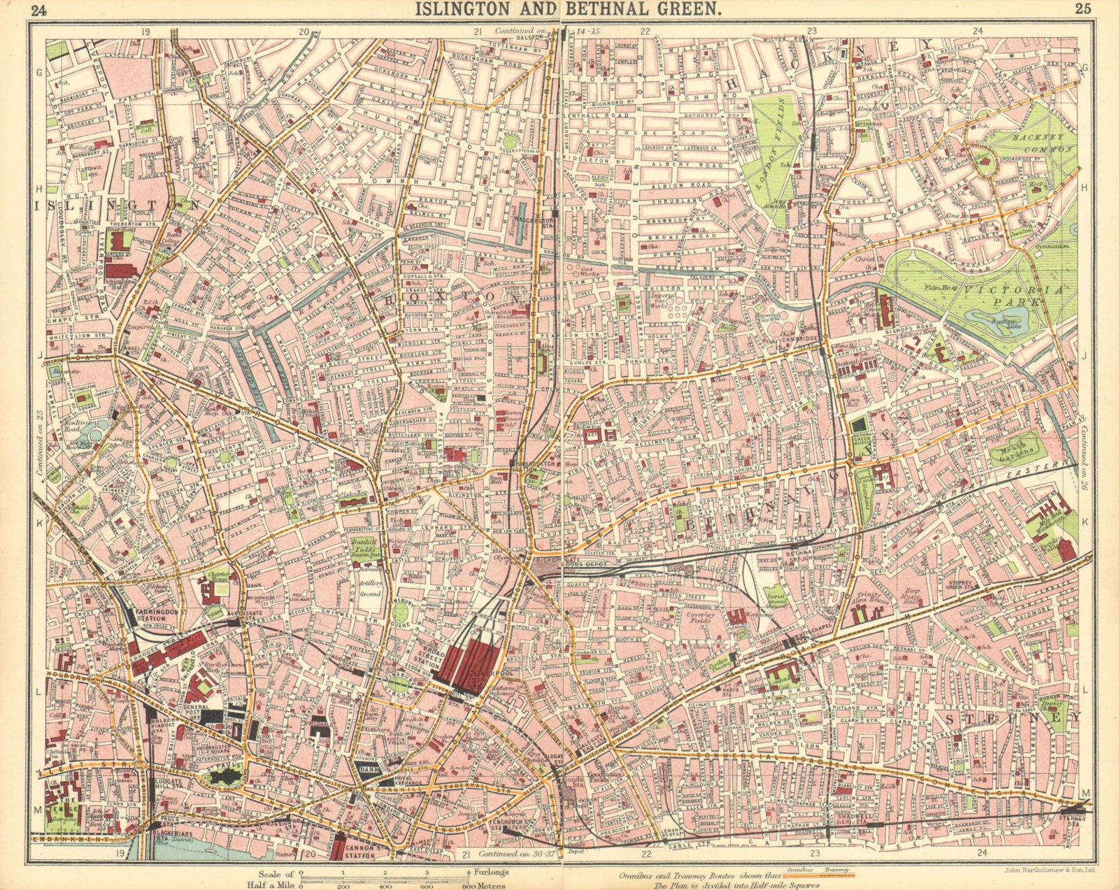 LONDON E.Islington Bethnal Green Hoxton City Stepney Shadwell Hackney 1921 map