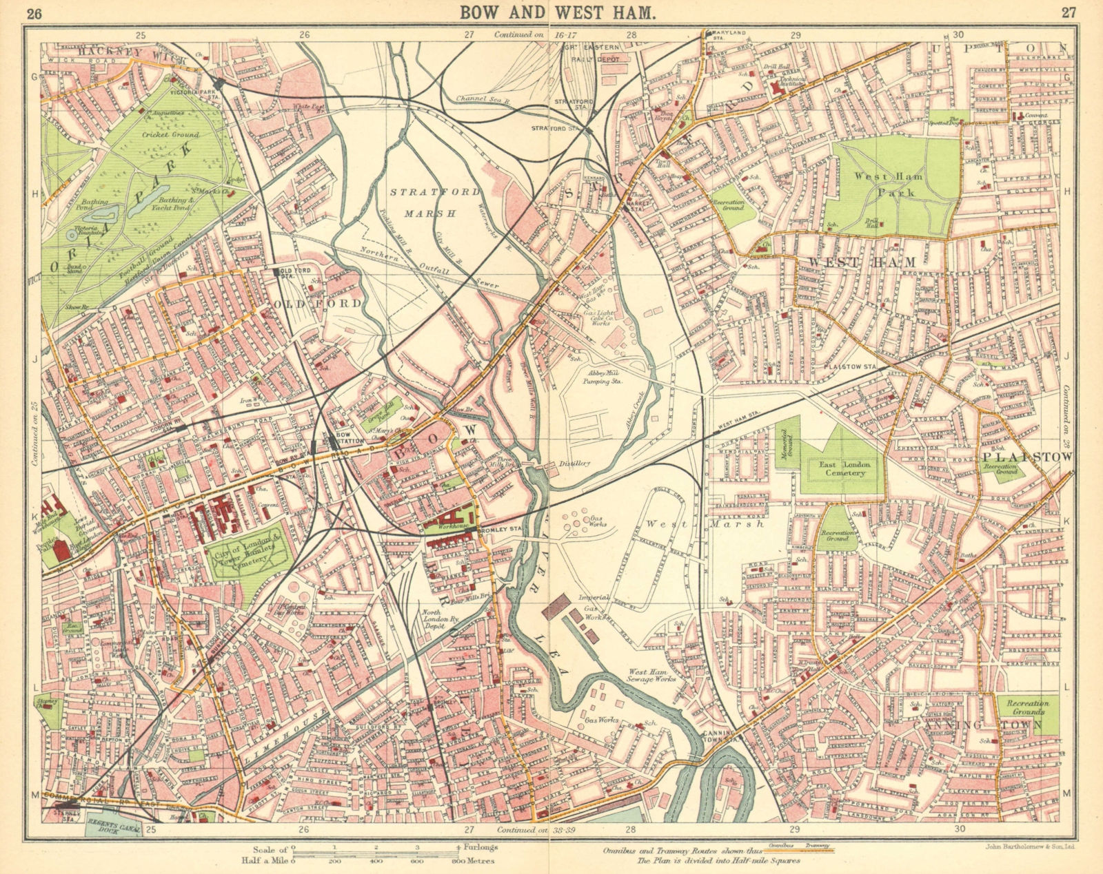 Associate Product LONDON E. Bow West Ham Bromley Stratford Plaistow Poplar Canning Town 1921 map