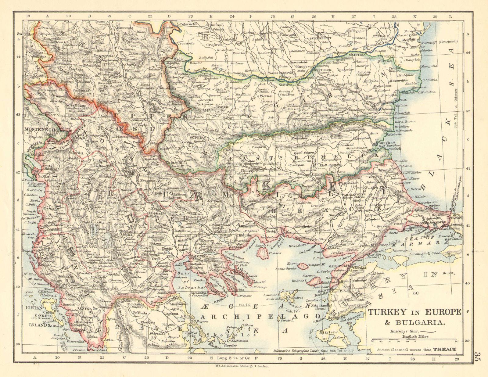 Associate Product TURKEY IN EUROPE & BULGARIA. Rumili East Rumelia Balkans. JOHNSTON 1899 map