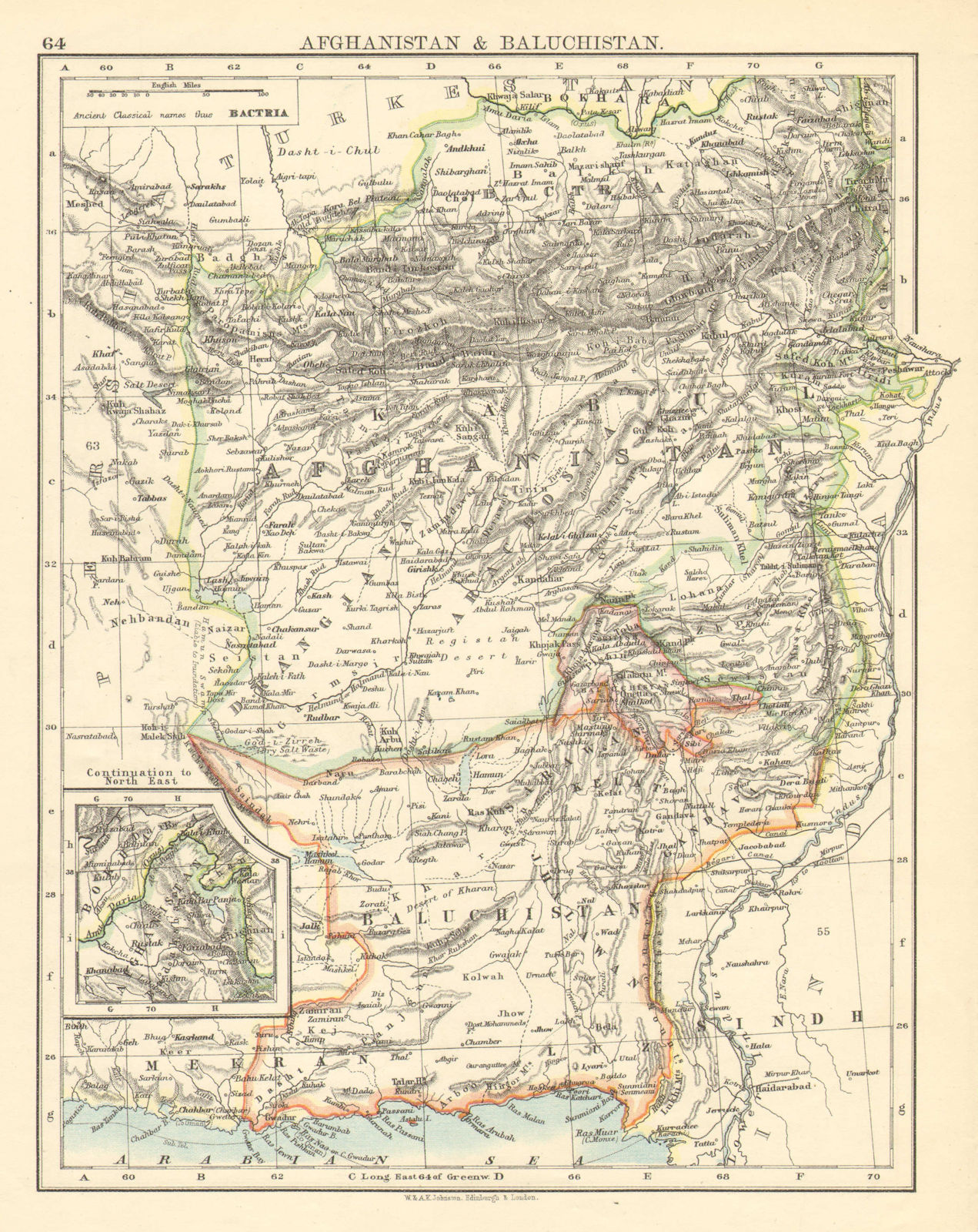 Associate Product AFGHANISTAN & BALUCHISTAN. Kabul.British Baluchistan (pink).Pakistan  1899 map