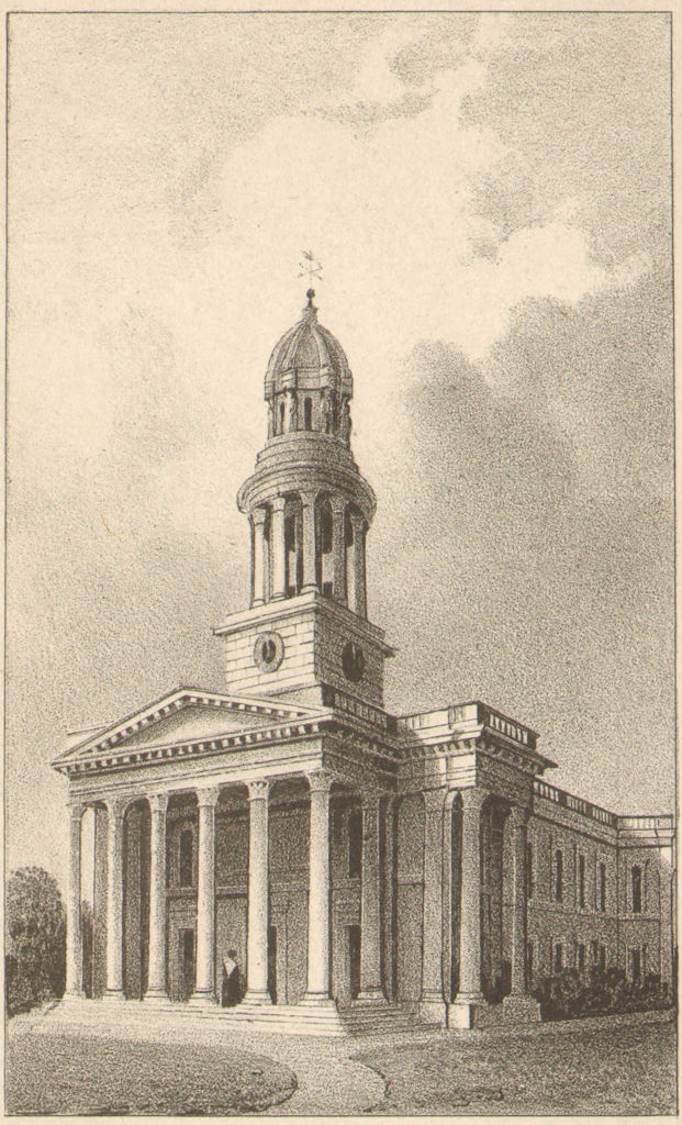 ST MARYLEBONE PARISH CHURCH, Marylebone Road. Thomas Hardwick 1833 old print