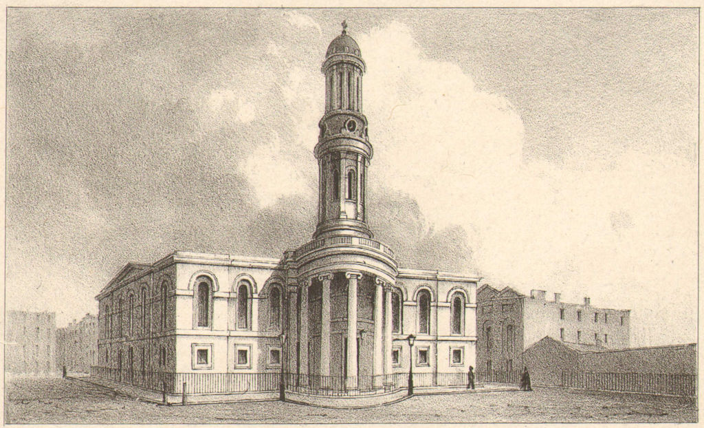 Associate Product MARYLEBONE. St. Mary's church, Bryanston Square.Wyndham Place.Robert Smirke 1833