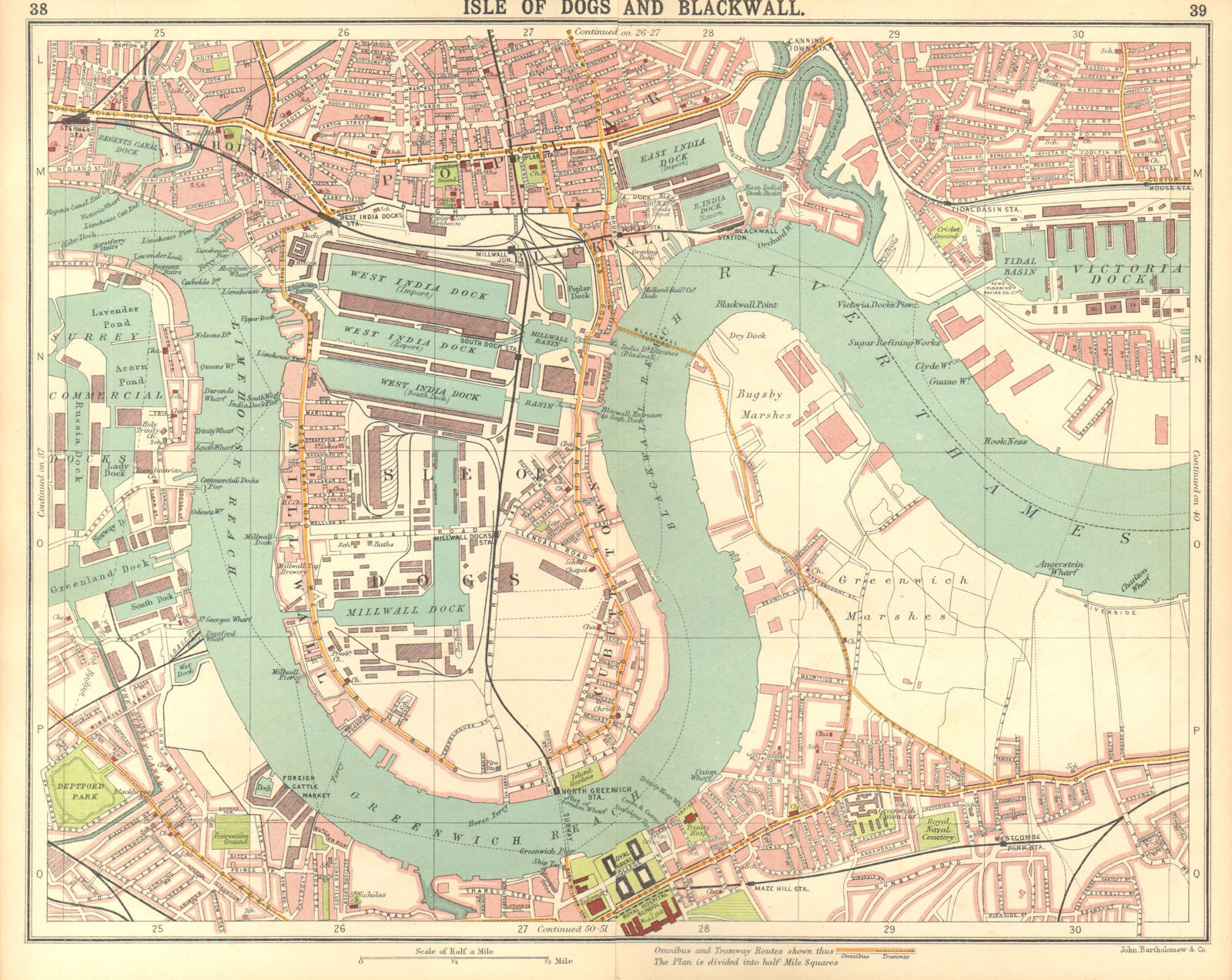 LONDON E. Isle of Dogs Poplar Greenwich Surrey Docks Deptford 1917 old map