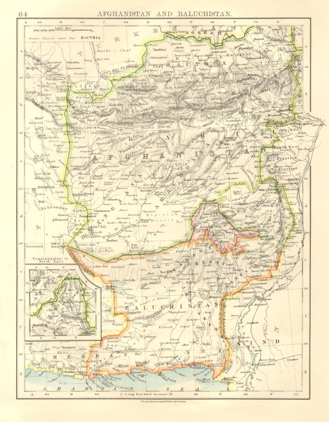 Associate Product AFGHANISTAN & BALUCHISTAN. Kabul.British Baluchistan (pink).Pakistan  1906 map