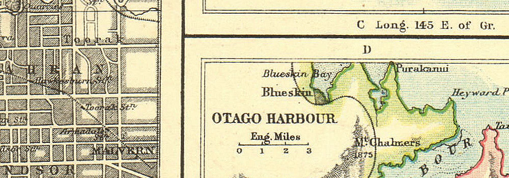 Melbourne plan AUSTRALASIA Fiji Viti/Vanua Levu Otago Port Phillip 1900 map 