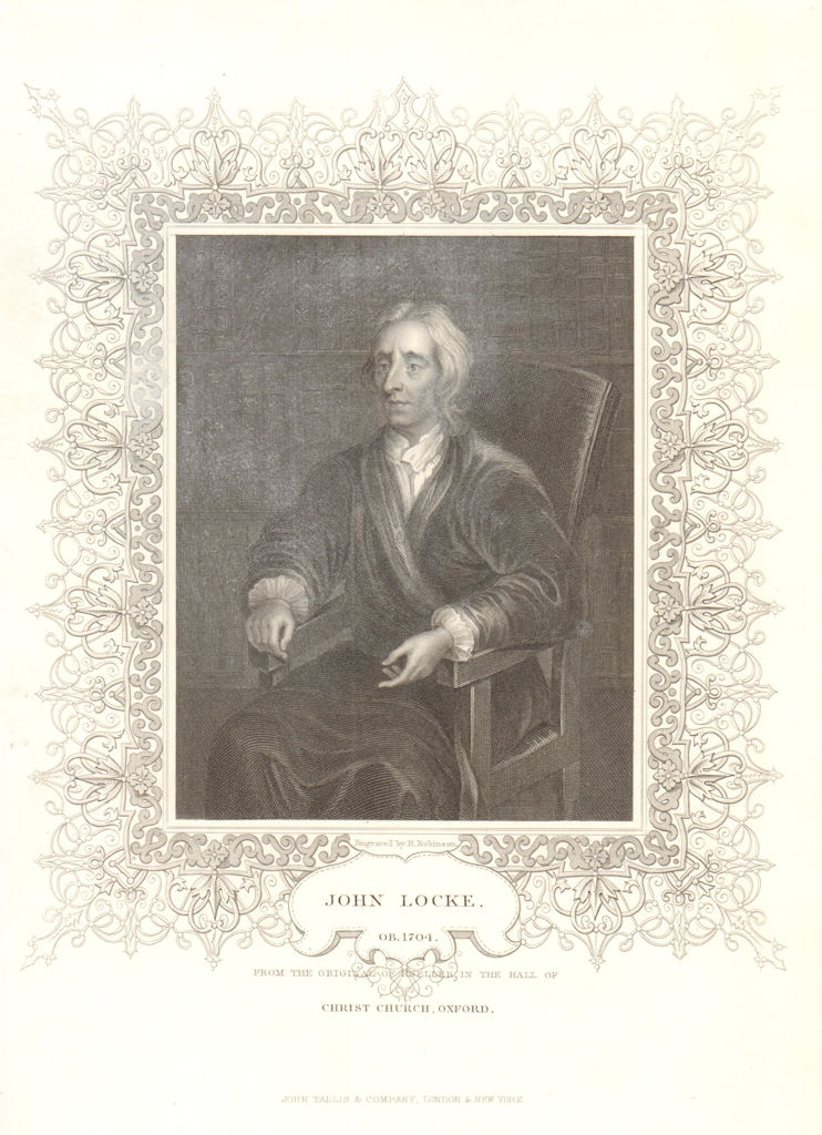 Associate Product BRITISH HISTORY. John Locke. Philiosophy. TALLIS 1849 old antique print