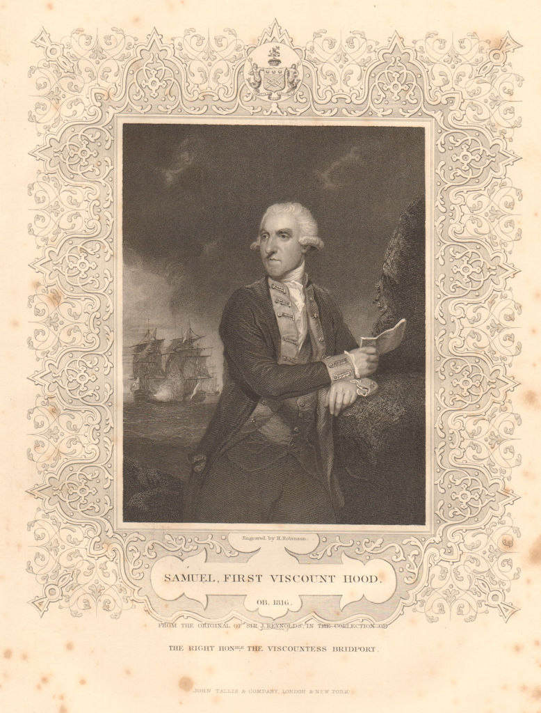 BRITISH HISTORY. Samuel, Viscount Hood. American Revolutionary War. TALLIS 1849