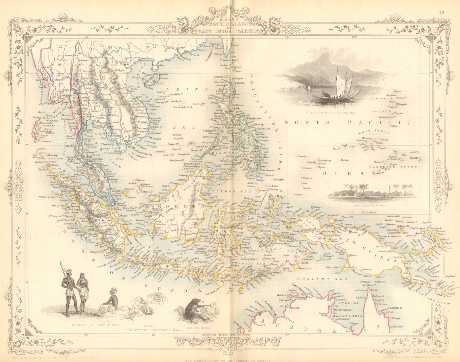 Associate Product MALAY ARCHIPELAGO/EAST INDIA ISLANDS. Philippines Indies.TALLIS/RAPKIN 1849 map