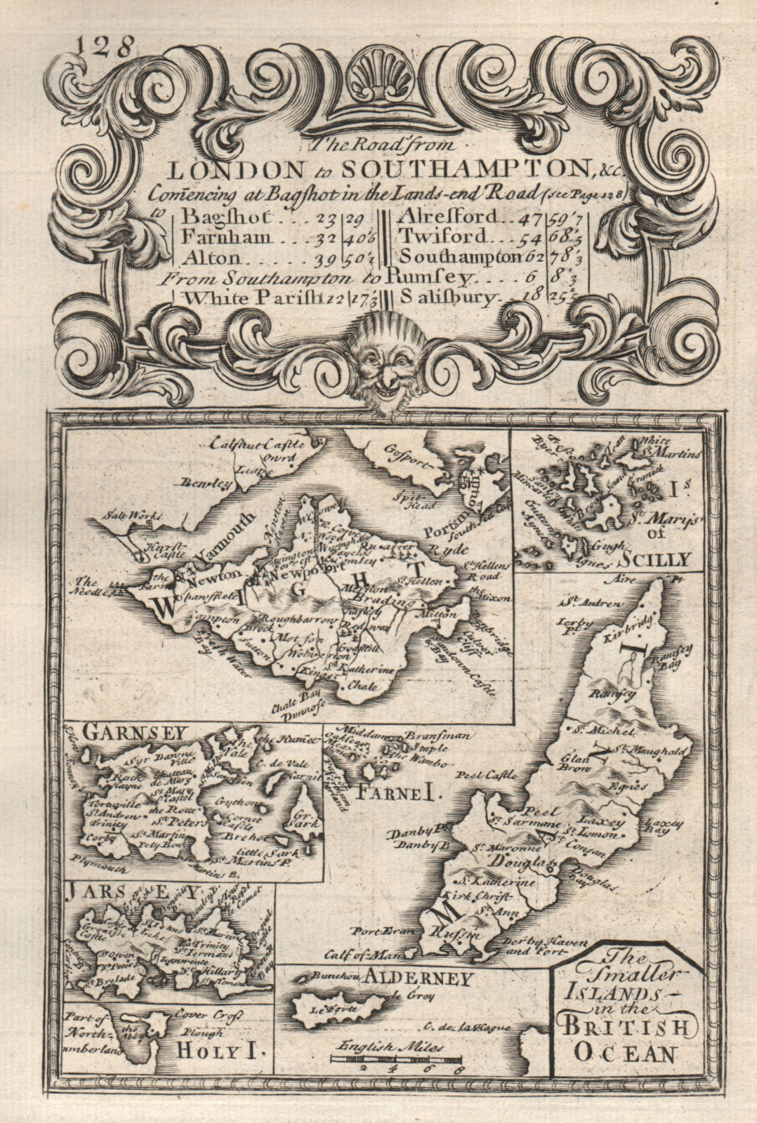 Associate Product 'Smaller Islands in the British Ocean' Isle of Wight Man Scilly. BOWEN 1753 map