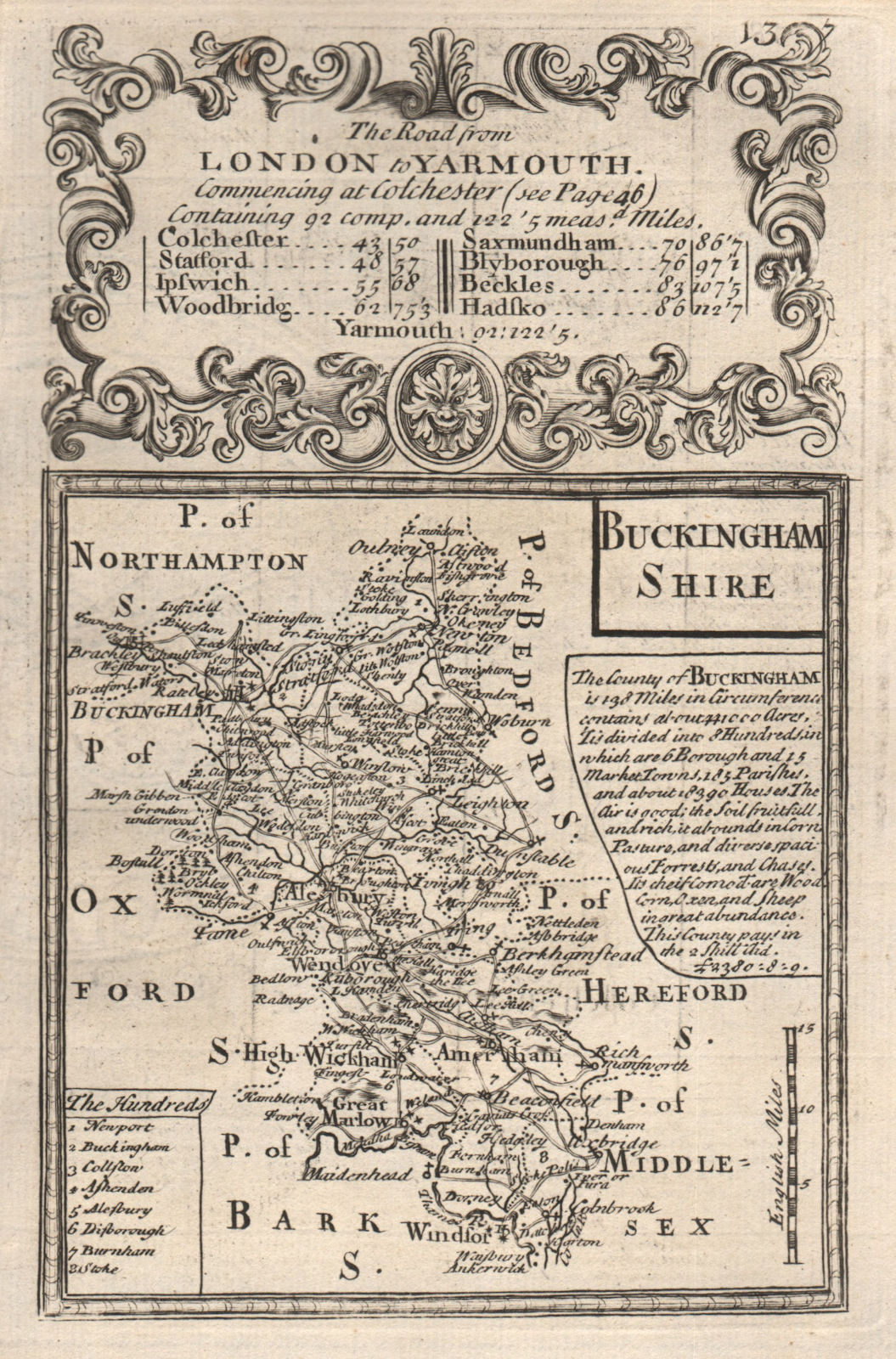 Associate Product 'Buckingham-Shire'. County map by J. OWEN & E. BOWEN. Buckinghamshire 1753