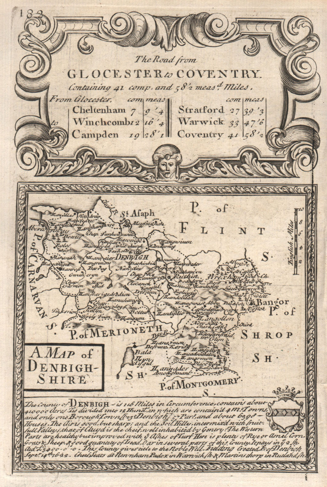 Associate Product 'A Map of Denbigh-Shire'. County map by J. OWEN & E. BOWEN. Denbighshire 1753