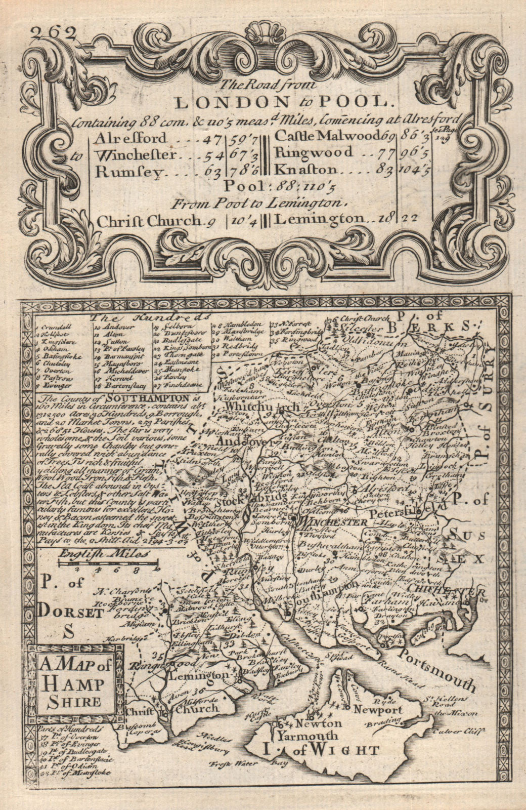 Associate Product 'A Map of Hamp Shire'. County map by J. OWEN & E. BOWEN. Hampshire 1753