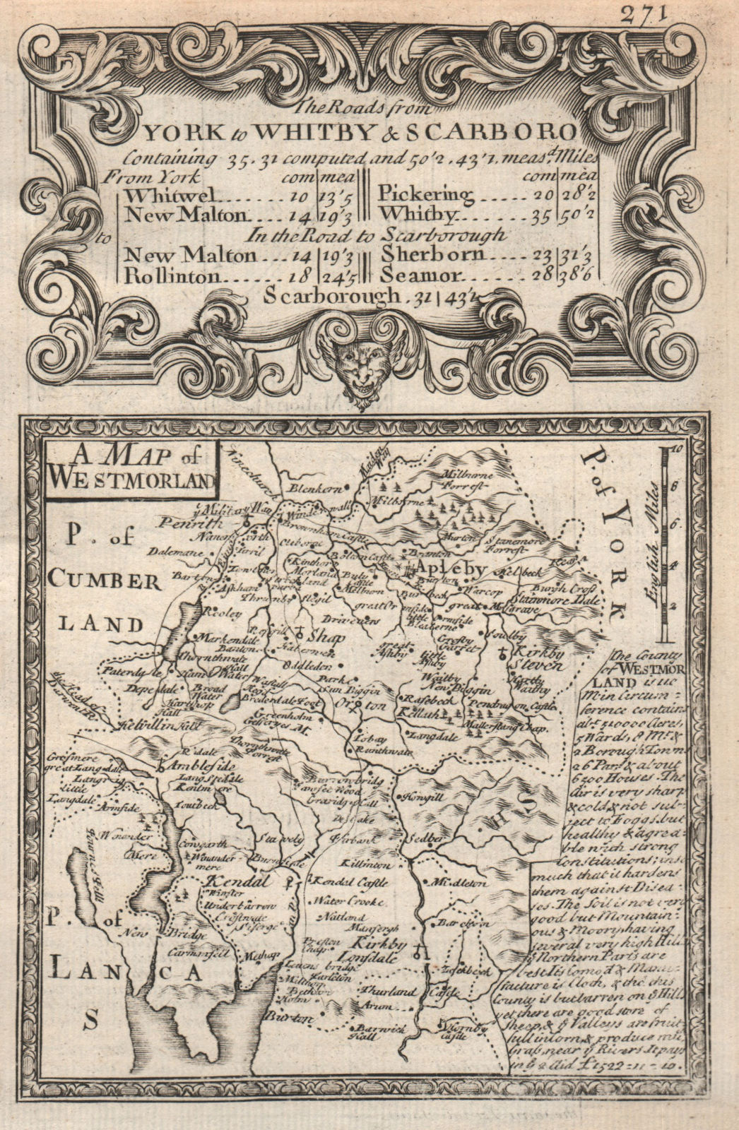 Associate Product 'A Map of Westmorland'. County map by J. OWEN & E. BOWEN. Westmorland 1753