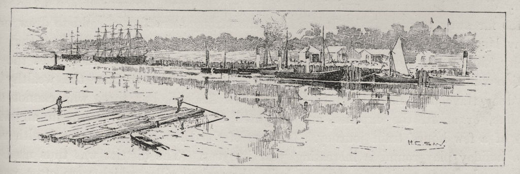 Another Bit of the Fitzroy River. Rockhampton. Australia 1890 old print