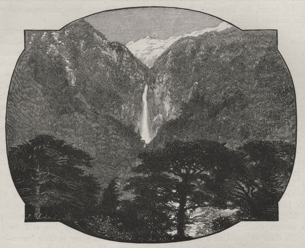 Associate Product The Devil's Punch-bowl, Bealey Gorge. Springfield/West Coast. New Zealand 1890