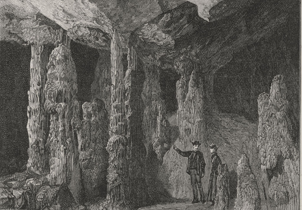 Nettle Cave. The Jenolan Caves. Australia 1890 old antique print picture
