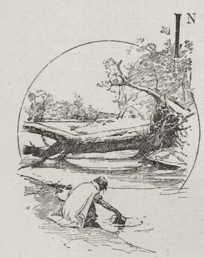 A "Billabong". The Murray river basin. Australia 1890 old antique print