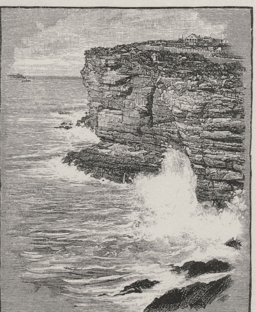 Rocks, South Heads. Sydney. Australia 1890 old antique vintage print picture