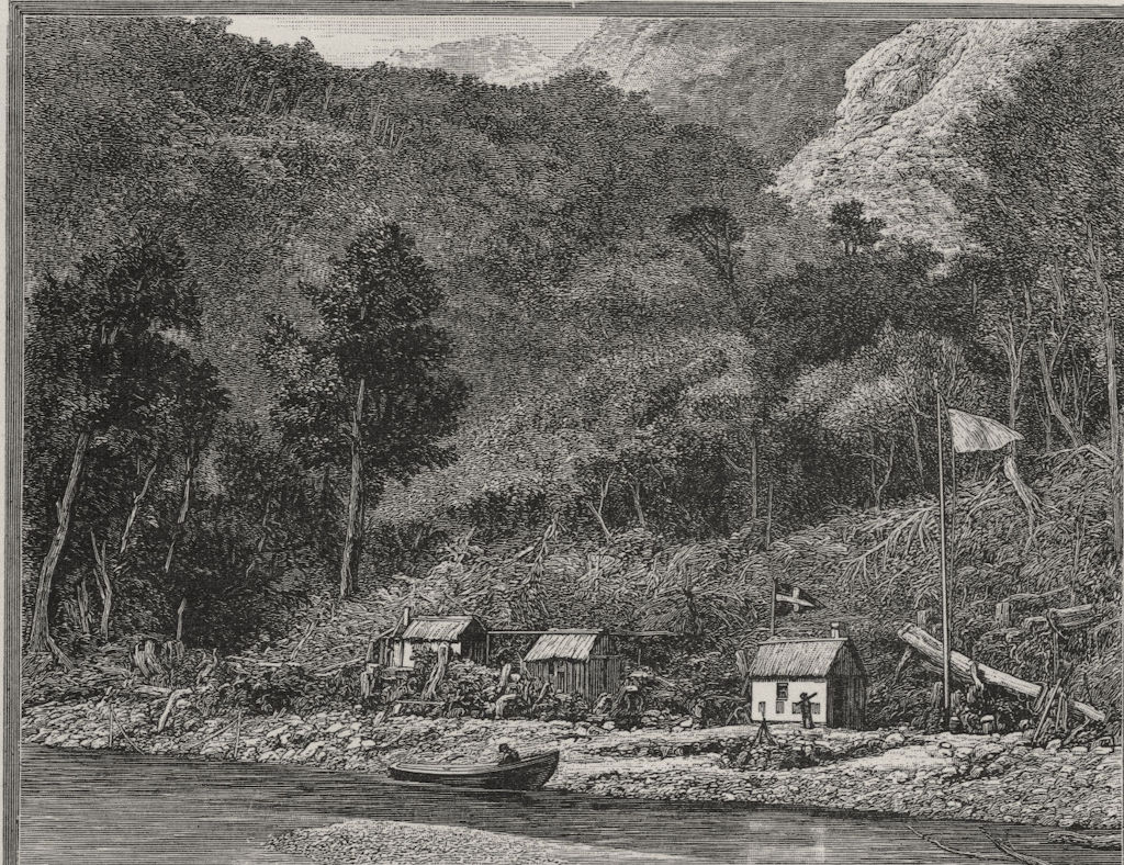 "The City," Milford Sound. The West Coast Sounds. New Zealand 1890 old print