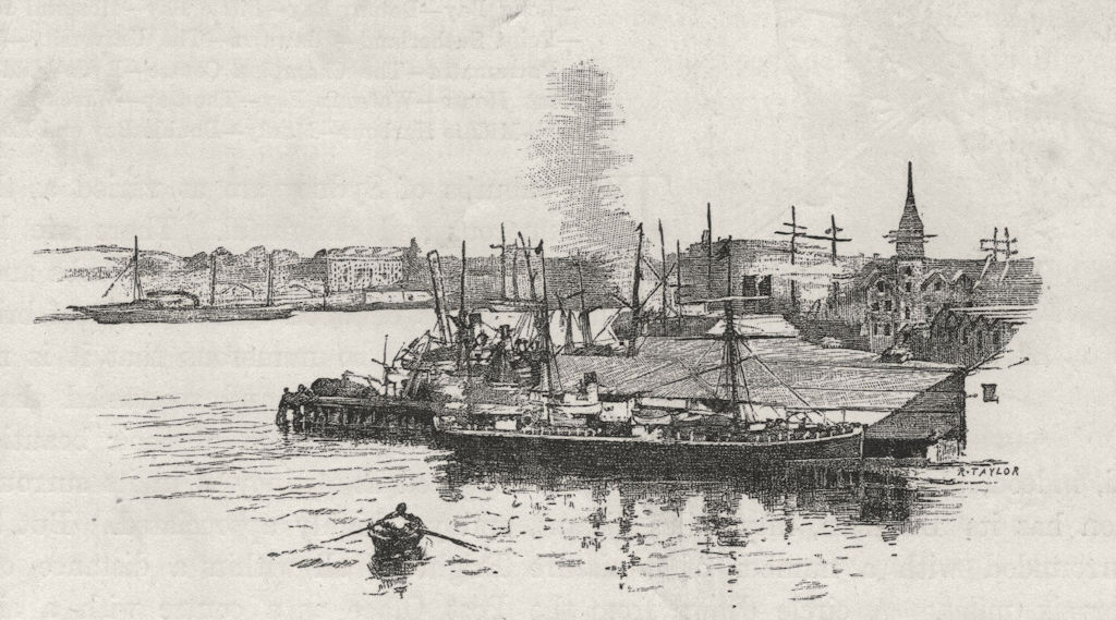 The Circular Quay. Sydney. Australia 1890 old antique vintage print picture
