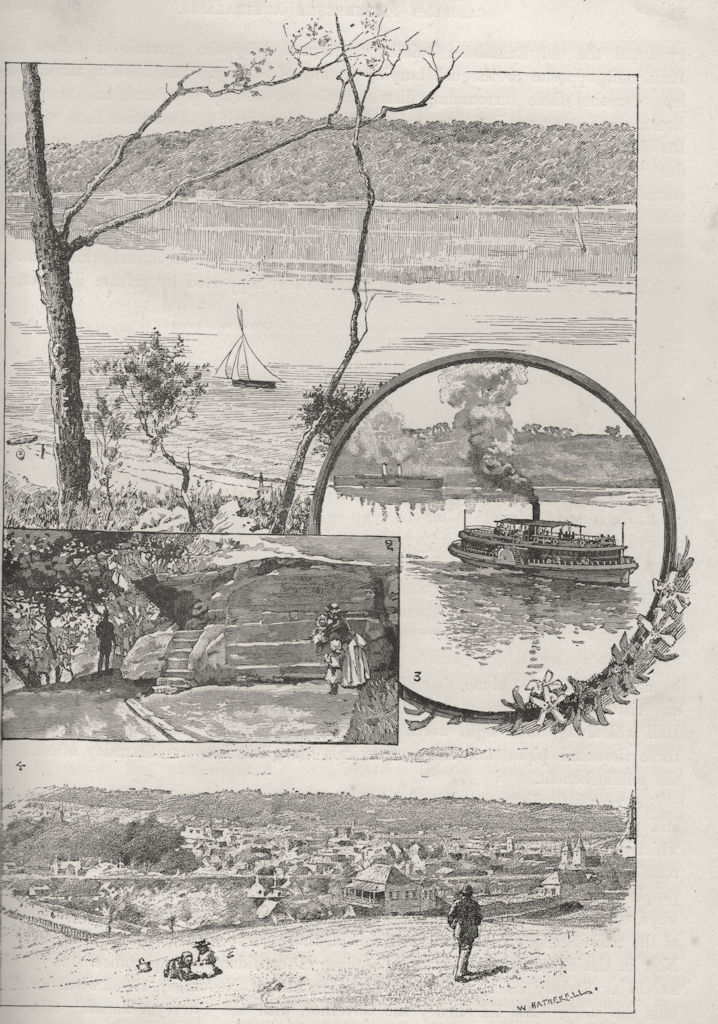 Associate Product Clontarf Shell Cove Mrs Macquarie's Chair Sydney Ferry Steamer Parramatta 1890