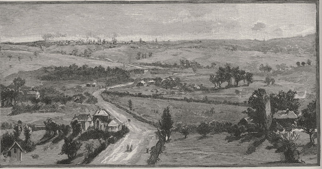 Distant View of Melbourne from Doncaster Tower. Melbourne. Australia 1890