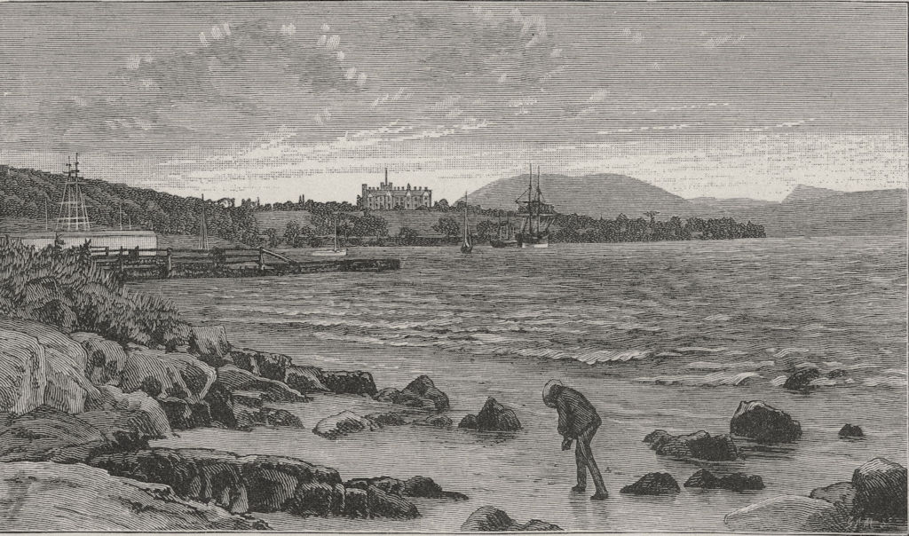 Government House from Macquarie Point. Hobart. Australia 1890 old print