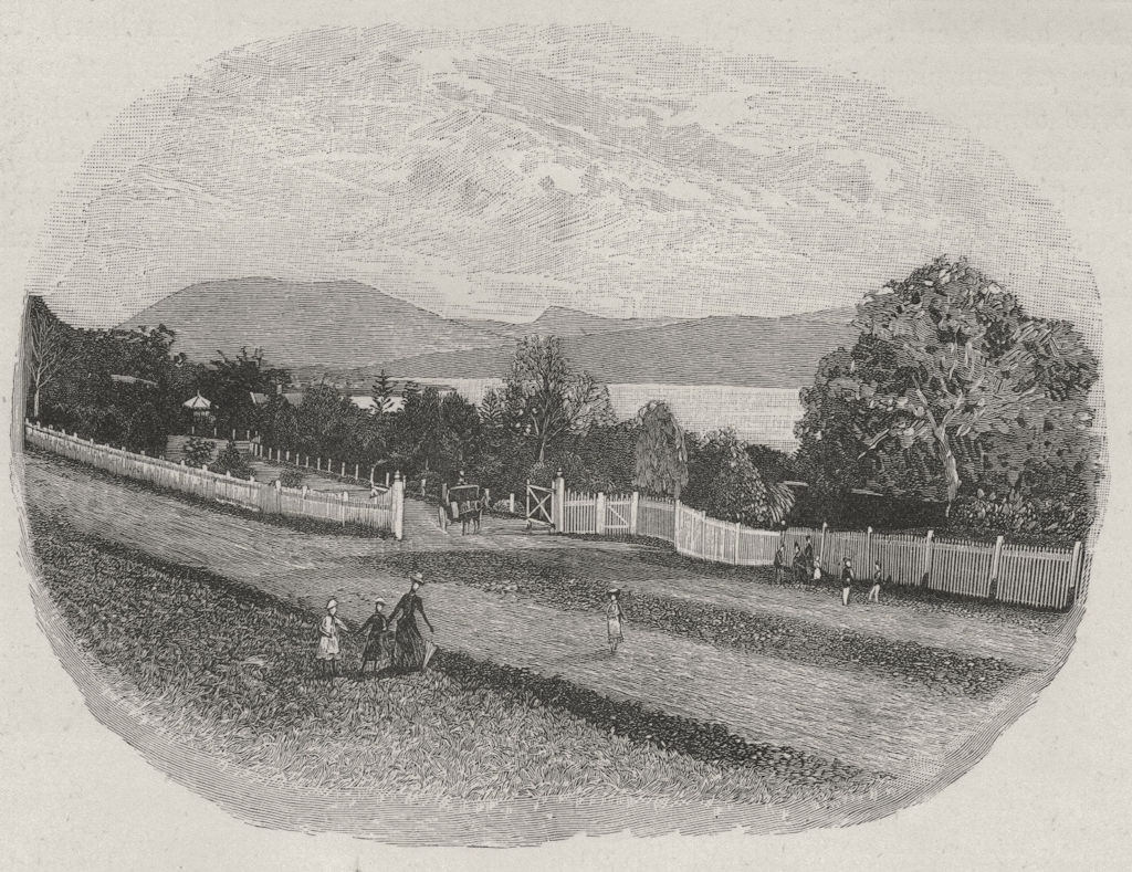 Entrance to the Royal Society's Gardens. Hobart. Australia 1890 old print